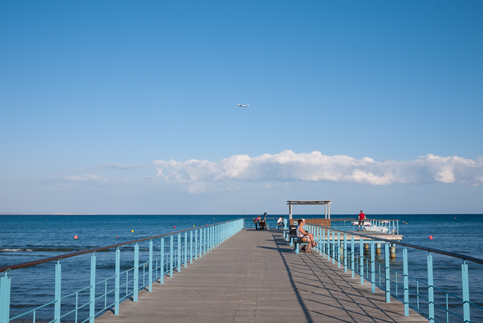 Larnaca Pier and plane